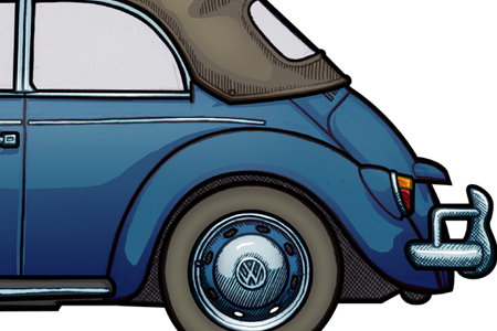 a 1967 VW Beetle Cabriolet